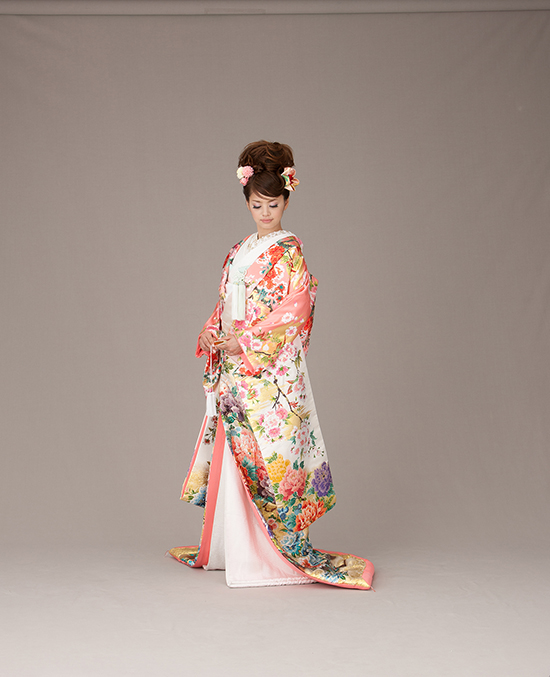 色打掛13「桜 花 ピンク白」